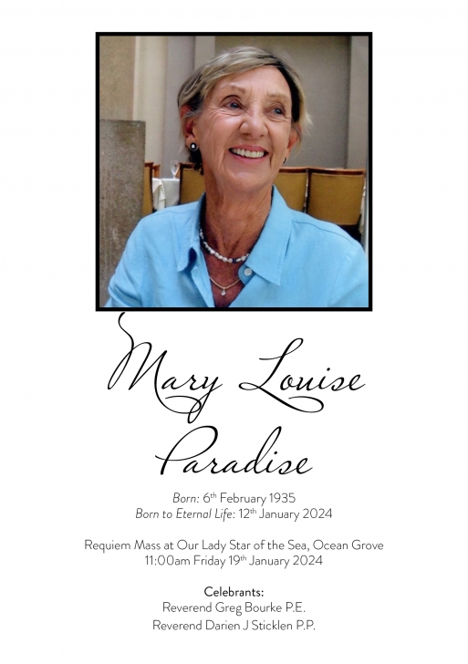 Mary Paradise Funeral Notices, Tributes, casts Kings Funerals
